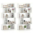 Geometric Bookshelf Set of 2 5-Tier Bookcase with Open Shelves and Closed-back Cubes by DirectDeals