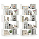 Geometric Bookshelf Set of 2 5-Tier Bookcase with Open Shelves and Closed-back Cubes by LJGDeals