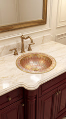 Round Bathroom Sink - Moroccan Copper & Brass Sink