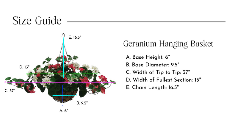Lifelike Geranium Hanging Basket