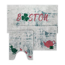 US States Boston Design 3 Piece Bathroom Rugs Set |Green