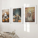 Ghosts Halloween Trendy Wall Art Poster Set Decor by Wall Art Set