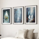 Cute Ghosts Halloween Art Print Gothic Decor Set by Wall Art Set