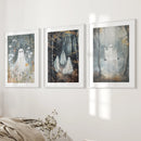 Halloween Ghost Print Trendy Gothic Home Decor by Wall Art Set