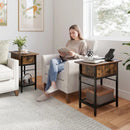 End Table with Charging Station USB Ports Outlets and Flip Top by DirectDeals