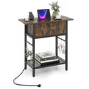 End Table with Charging Station USB Ports Outlets and Flip Top by LJGDeals