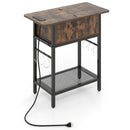 End Table with Charging Station USB Ports Outlets and Flip Top by LJGDeals
