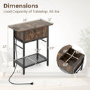 End Table with Charging Station USB Ports Outlets and Flip Top by LJGDeals