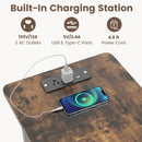 End Table with Charging Station USB Ports Outlets and Flip Top by LJGDeals