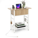 End Table with Charging Station USB Ports Outlets and Flip Top by LJGDeals