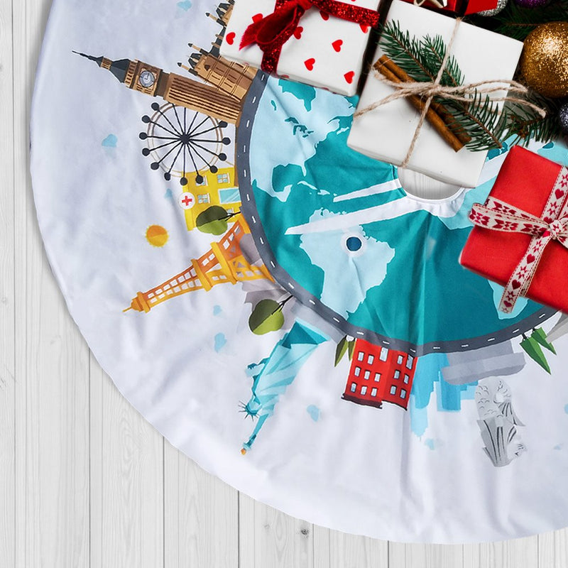 World Landmark Christmas Tree Skirt