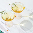 Iridescent Colored Gilded Rim Coupe Glass 2 Set Large 9OZ Rainbow Cocktail Champagne Luster Pearl Gl by The Wine Savant