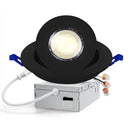 LED Canless Recessed Light 4 inch Gimbal 5CCT Dimmable Adjustable Directional Retrofit Eyeball Lighting with Jbox ETL Rated