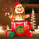 7 Feet Inflatable Gingerbread Man in Hot Cocoa Mug with Built-in LED Lights and Gift Boxes by LJGDeals