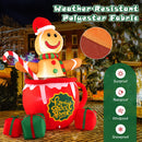 7 Feet Inflatable Gingerbread Man in Hot Cocoa Mug with Built-in LED Lights and Gift Boxes by DirectDeals