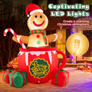 7 Feet Inflatable Gingerbread Man in Hot Cocoa Mug with Built-in LED Lights and Gift Boxes by DirectDeals
