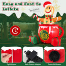 7 Feet Inflatable Gingerbread Man in Hot Cocoa Mug with Built-in LED Lights and Gift Boxes by DirectDeals