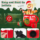 7 Feet Inflatable Gingerbread Man in Hot Cocoa Mug with Built-in LED Lights and Gift Boxes by LJGDeals