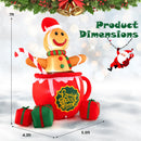 7 Feet Inflatable Gingerbread Man in Hot Cocoa Mug with Built-in LED Lights and Gift Boxes by DirectDeals