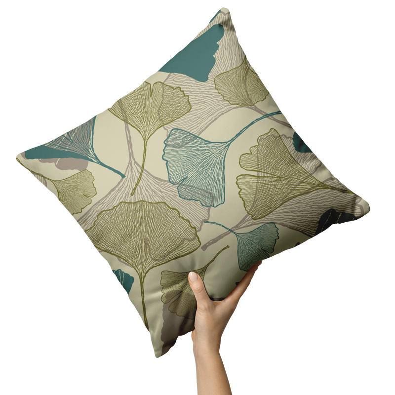 "Ginkgo Leaves" Throw Pillow