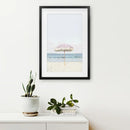 Girl's Nursery Wall Decor. Pink Umbrella, Blue Ocean by Wall Art Set