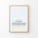 Girl's Nursery Wall Decor. Pink Umbrella, Blue Ocean by Wall Art Set