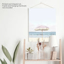 Girl's Nursery Wall Decor. Pink Umbrella, Blue Ocean by Wall Art Set