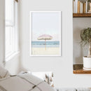 Girl's Nursery Wall Decor. Pink Umbrella, Blue Ocean by Wall Art Set