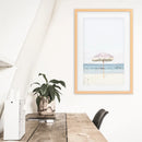 Girl's Nursery Wall Decor. Pink Umbrella, Blue Ocean by Wall Art Set