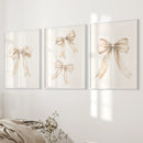 Trendy Aesthetic Bows Nursery Wall Art Set Poster by Wall Art Set