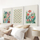 Botanical Pink Poppies Wall Art Poster Decor by Wall Art Set