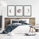 Moon Phases. Pink Wall Art Set for Girl's Nursery by Wall Art Set