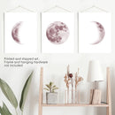 Moon Phases. Pink Wall Art Set for Girl's Nursery by Wall Art Set