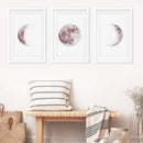 Moon Phases. Pink Wall Art Set for Girl's Nursery by Wall Art Set