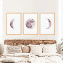 Moon Phases. Pink Wall Art Set for Girl's Nursery by Wall Art Set