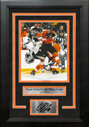Claude Giroux Hits Sidney Crosby Philadelphia Flyers Playoffs Framed Photo with Engraved Autograph