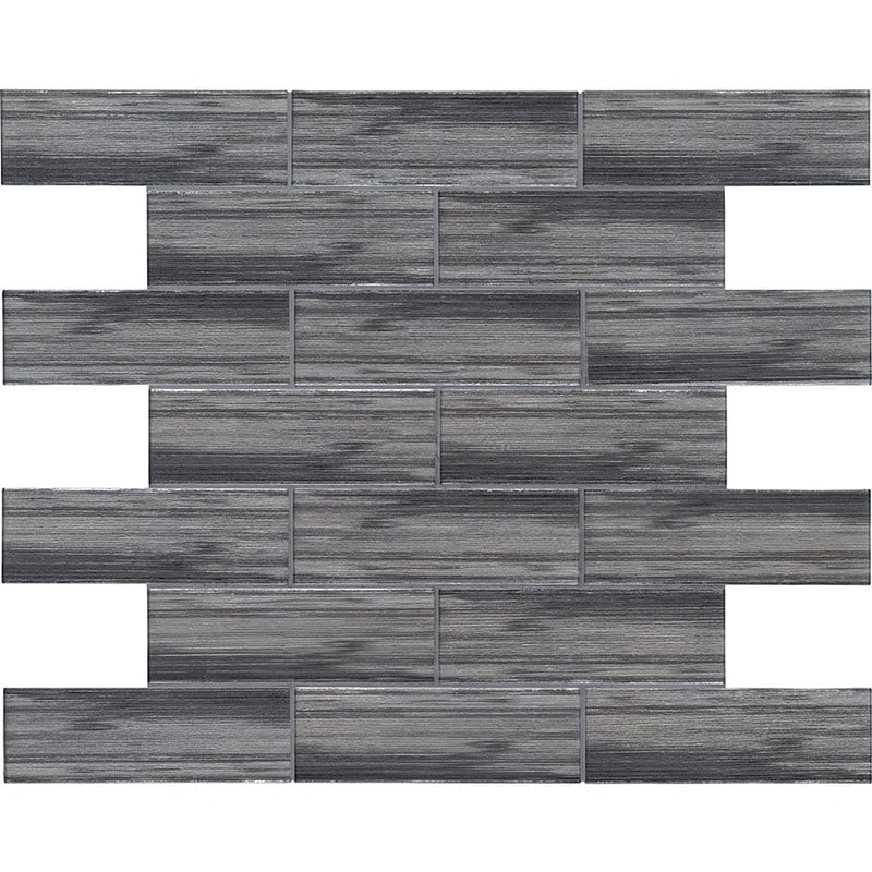 MSI Glacier Black Glass Subway Tile 3"x9"