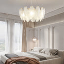 Glass Frosted Feather Chandelier