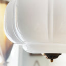 Handcrafted Bulbous Milk Glass Pendant by Decor Steals
