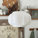 Handcrafted Bulbous Milk Glass Pendant by Decor Steals