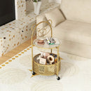 Modern Sofa Side Table on Lockable Wheels for Living Room Bedroom Study by LJGDeals