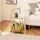 Modern Sofa Side Table on Lockable Wheels for Living Room Bedroom Study by LJGDeals