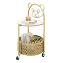 Modern Sofa Side Table on Lockable Wheels for Living Room Bedroom Study by LJGDeals
