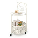 Modern Sofa Side Table on Lockable Wheels for Living Room Bedroom Study by LJGDeals
