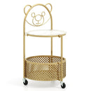 Modern Sofa Side Table on Lockable Wheels for Living Room Bedroom Study by LJGDeals