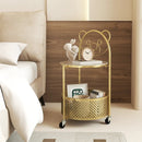 Modern Sofa Side Table on Lockable Wheels for Living Room Bedroom Study by LJGDeals
