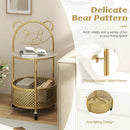 Modern Sofa Side Table on Lockable Wheels for Living Room Bedroom Study by LJGDeals