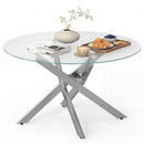 Glass Coffee Table Round Clear Center Table with Tempered Glass Top by LJGDeals