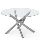 Glass Coffee Table Round Clear Center Table with Tempered Glass Top by LJGDeals