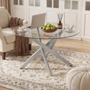 Glass Coffee Table Round Clear Center Table with Tempered Glass Top by LJGDeals